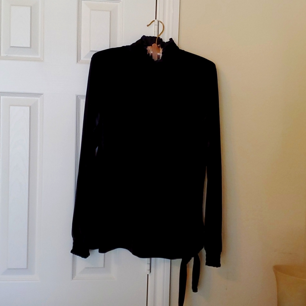 J.Jill Black Velveteen Top